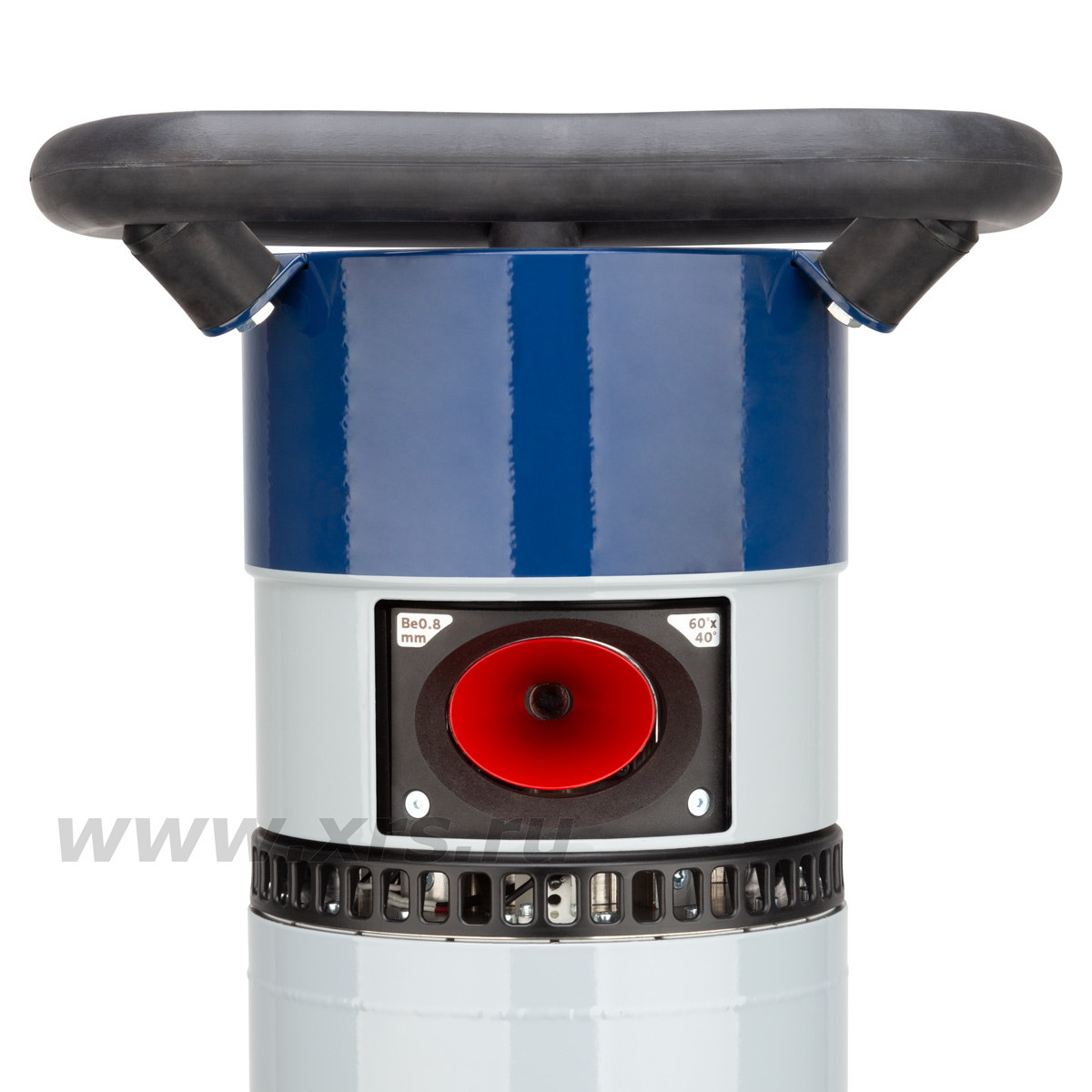 Бериллиевое окно. Полностью открытое положение без алюминиевого фильтра для работы на низких напряжениях (не выше 50 кВ)