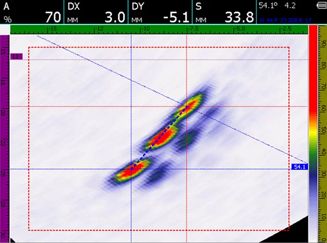 Увеличение области S-скана