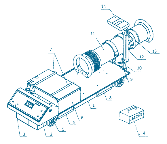 Общий вид кроулера АРГО с вертикальным подвесом