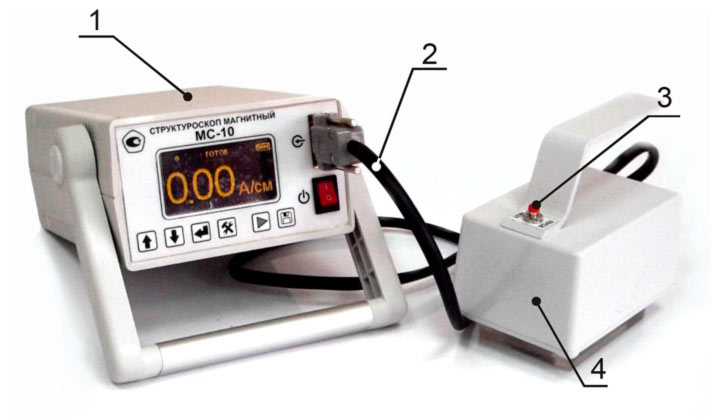 Внешний вид магнитного структуроскопа МС-10 с преобразователем